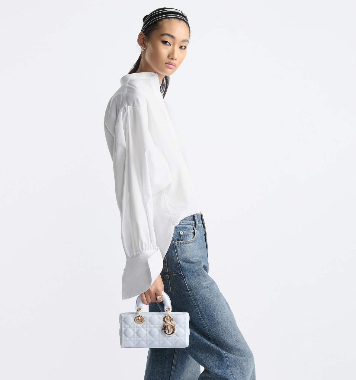dior lady d‑joy 22 cannage bead embroidery top handle crossbody bag